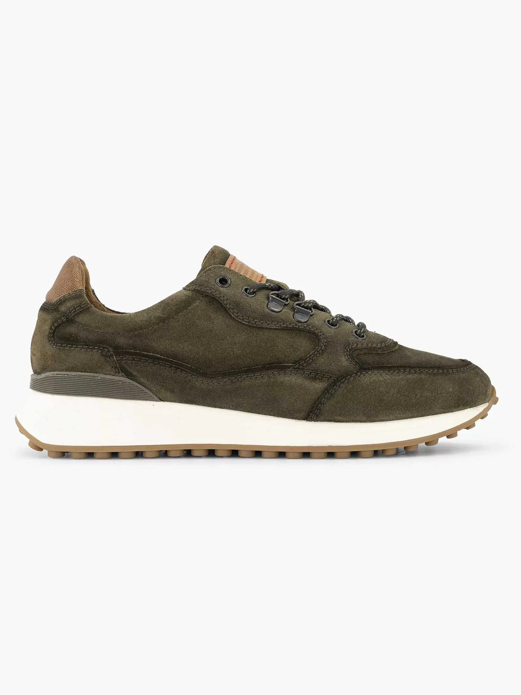 Sneakers|Oxmox Groene Leren Chunky Sneaker