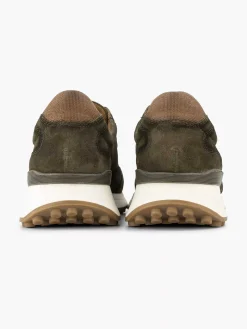 Sneakers|Oxmox Groene Leren Chunky Sneaker