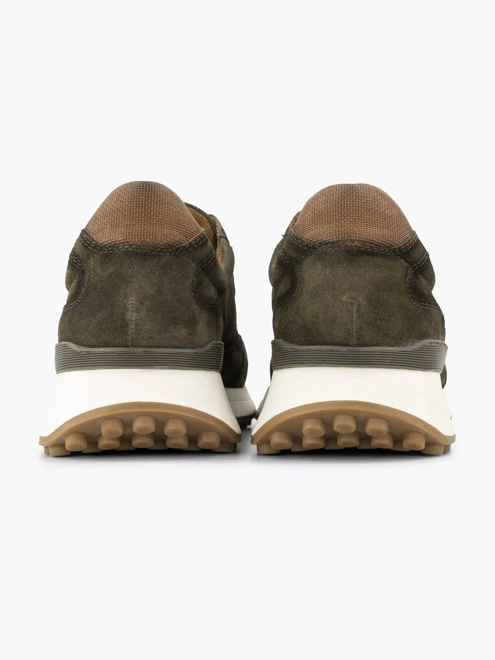 Sneakers|Oxmox Groene Leren Chunky Sneaker