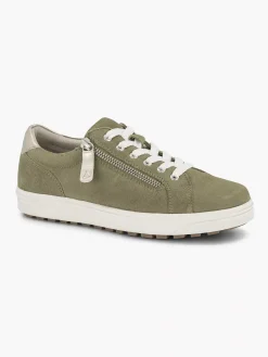 Comfort Schoenen|Medicus Groene Leren Comfort Sneaker