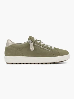 Comfort Schoenen|Medicus Groene Leren Comfort Sneaker