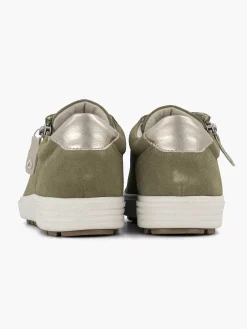 Comfort Schoenen|Medicus Groene Leren Comfort Sneaker