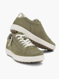 Comfort Schoenen|Medicus Groene Leren Comfort Sneaker