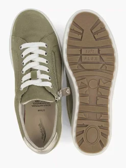 Comfort Schoenen|Medicus Groene Leren Comfort Sneaker