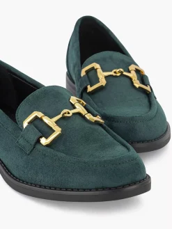 Instappers|Graceland Groene Loafer Sierketting