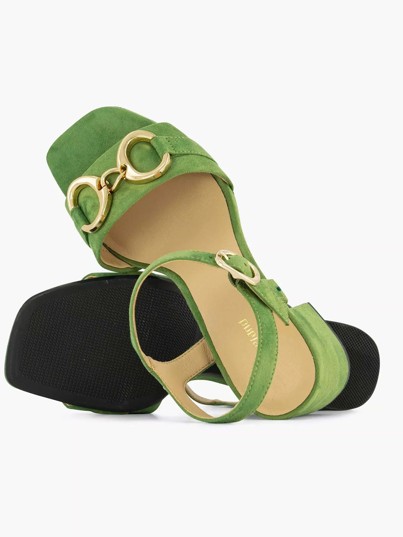 Sandalen|Graceland Groene Sandalette Sierketting