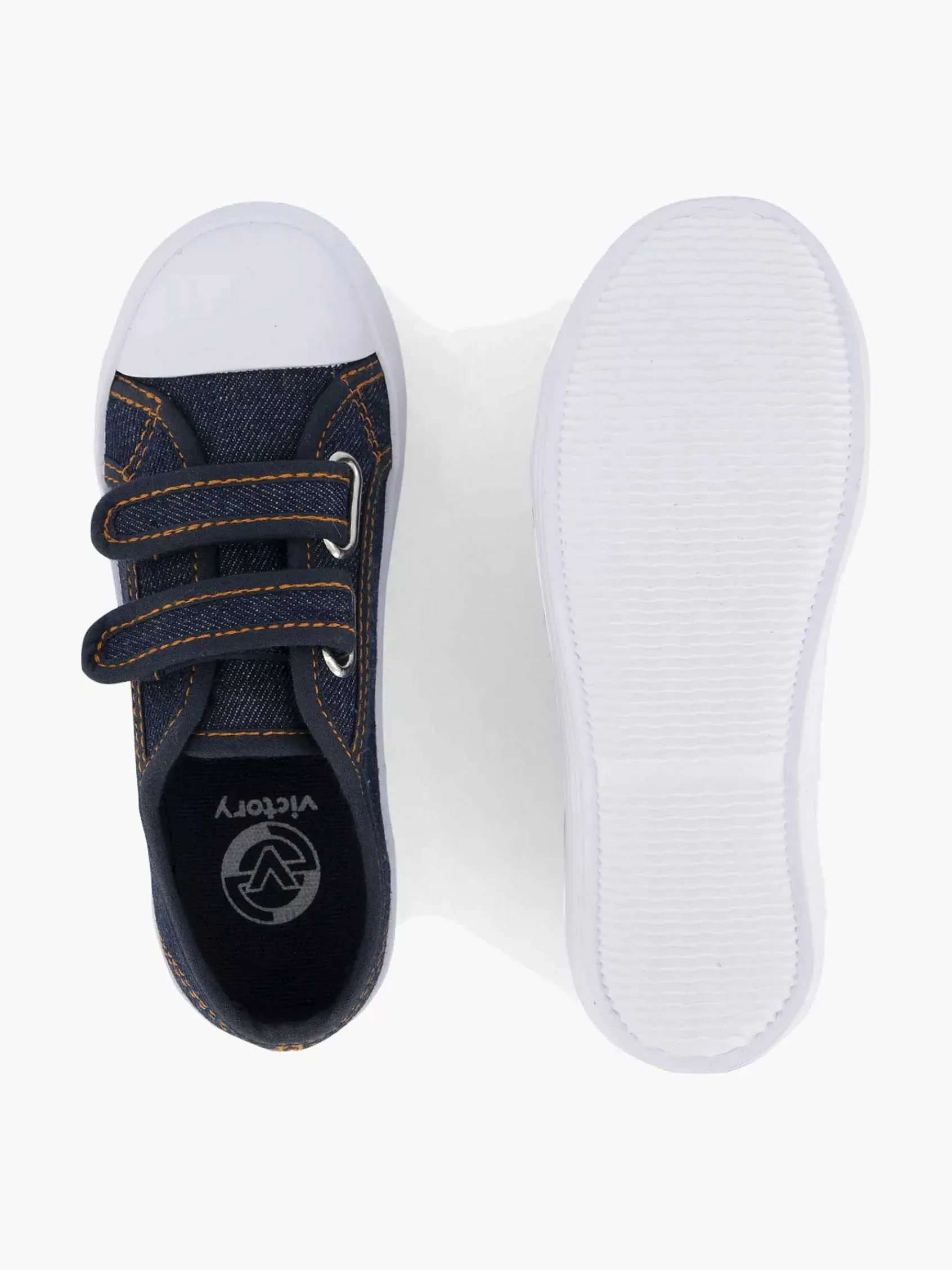 Jongensschoenen|Vty Jeansblauwe Gymschoen Klittenband