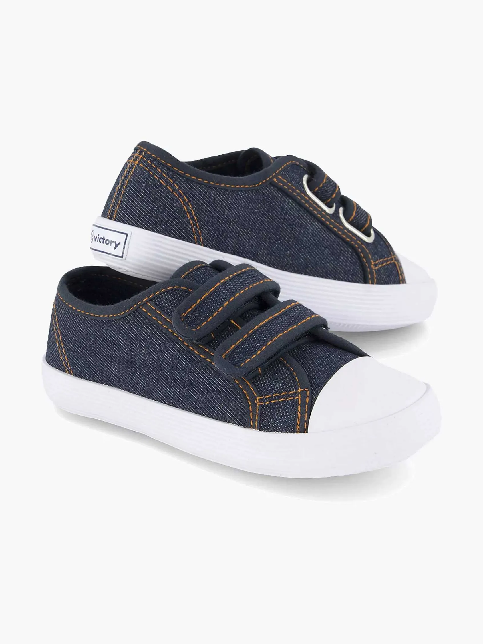 Jongensschoenen|Vty Jeansblauwe Gymschoen Klittenband