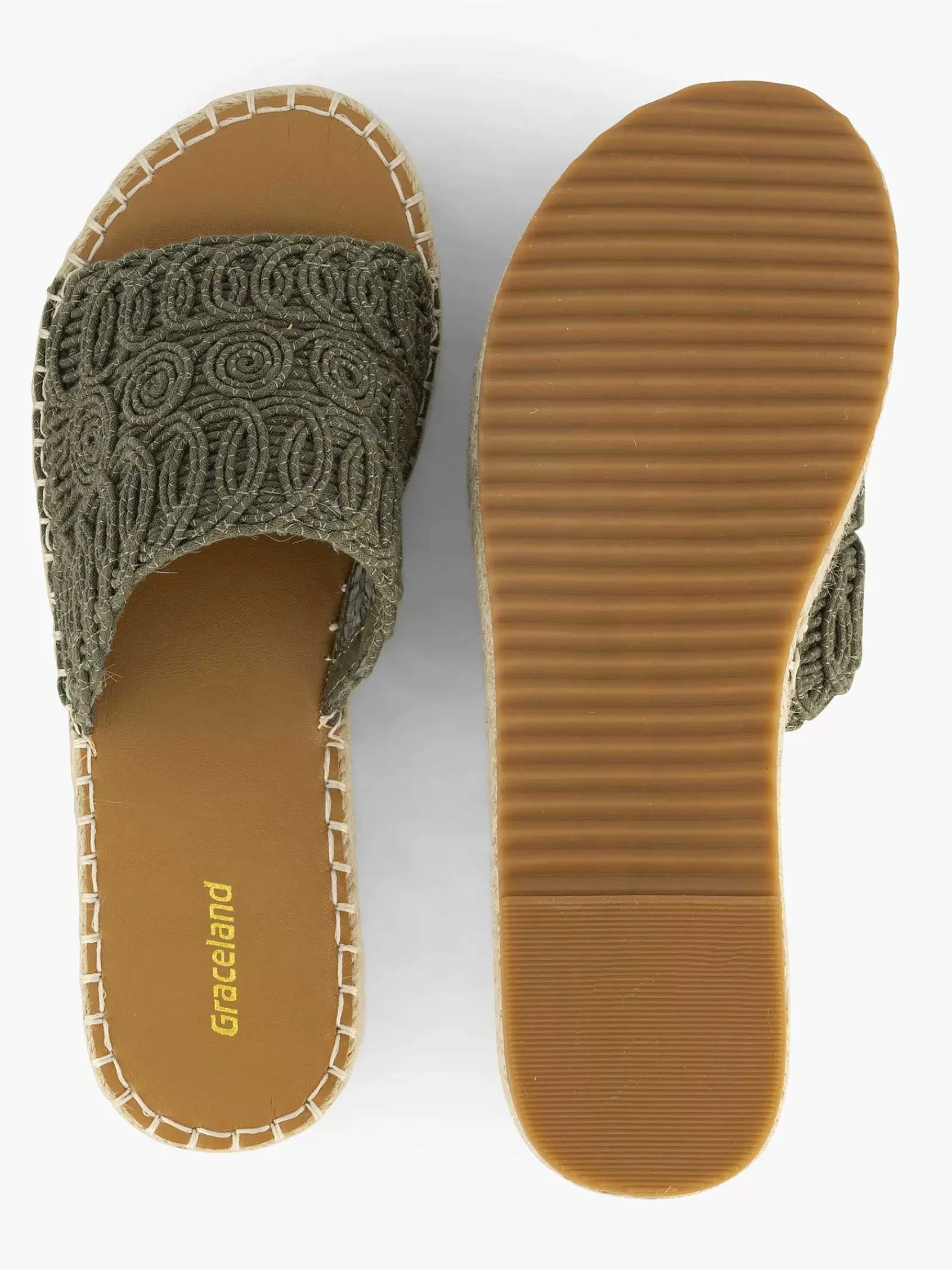 Slippers|Graceland Khaki Platform Slipper