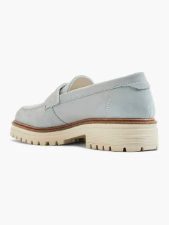 Instappers|5th Avenue Lichtblauwe Chunky Nubuck Loafer