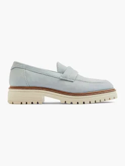 Instappers|5th Avenue Lichtblauwe Chunky Nubuck Loafer