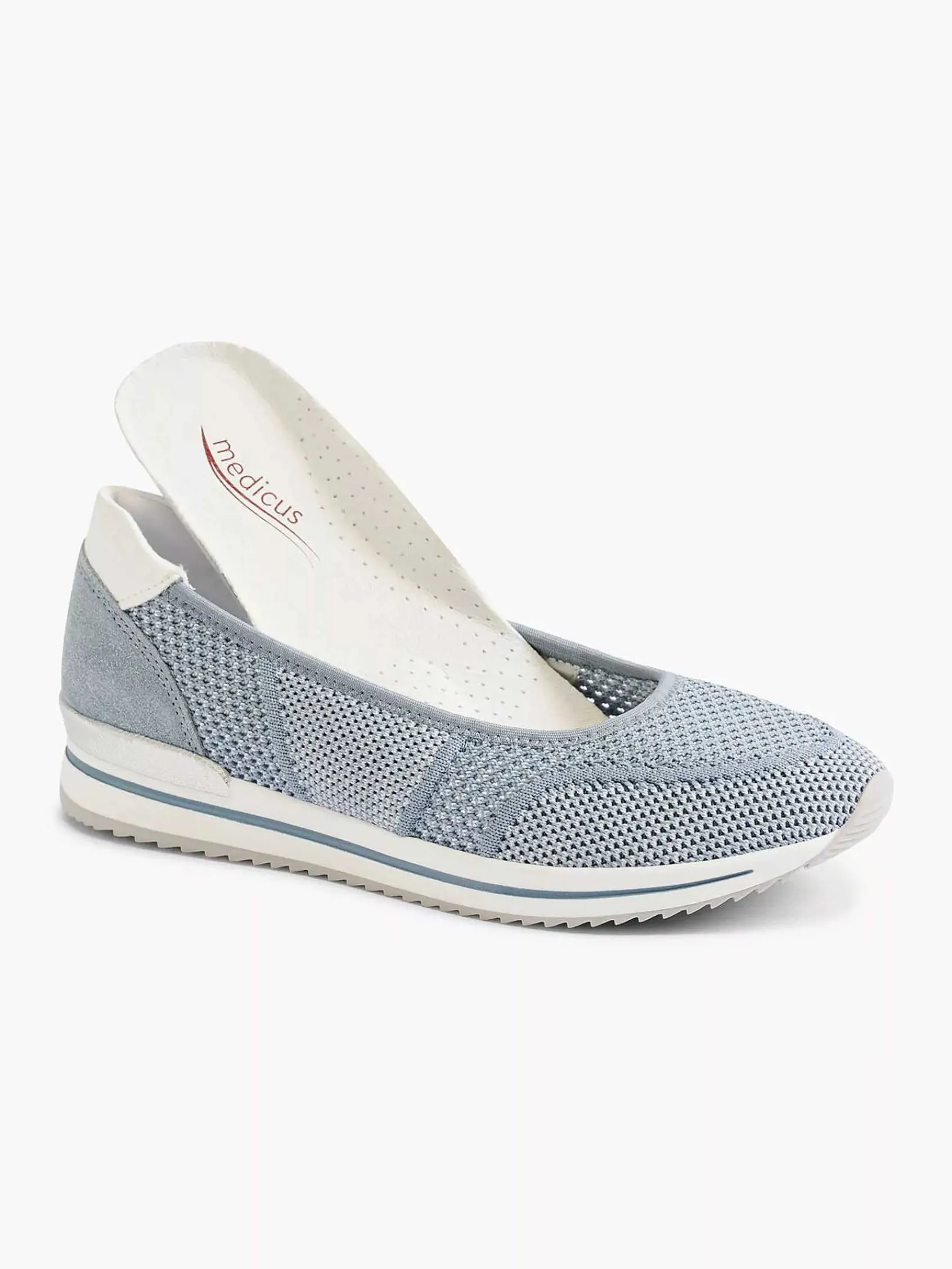 Comfort Schoenen|Medicus Lichtblauwe Comfort Instapper