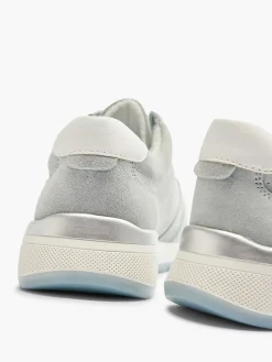 Comfort Schoenen|Medicus Lichtblauwe Leren Sneaker
