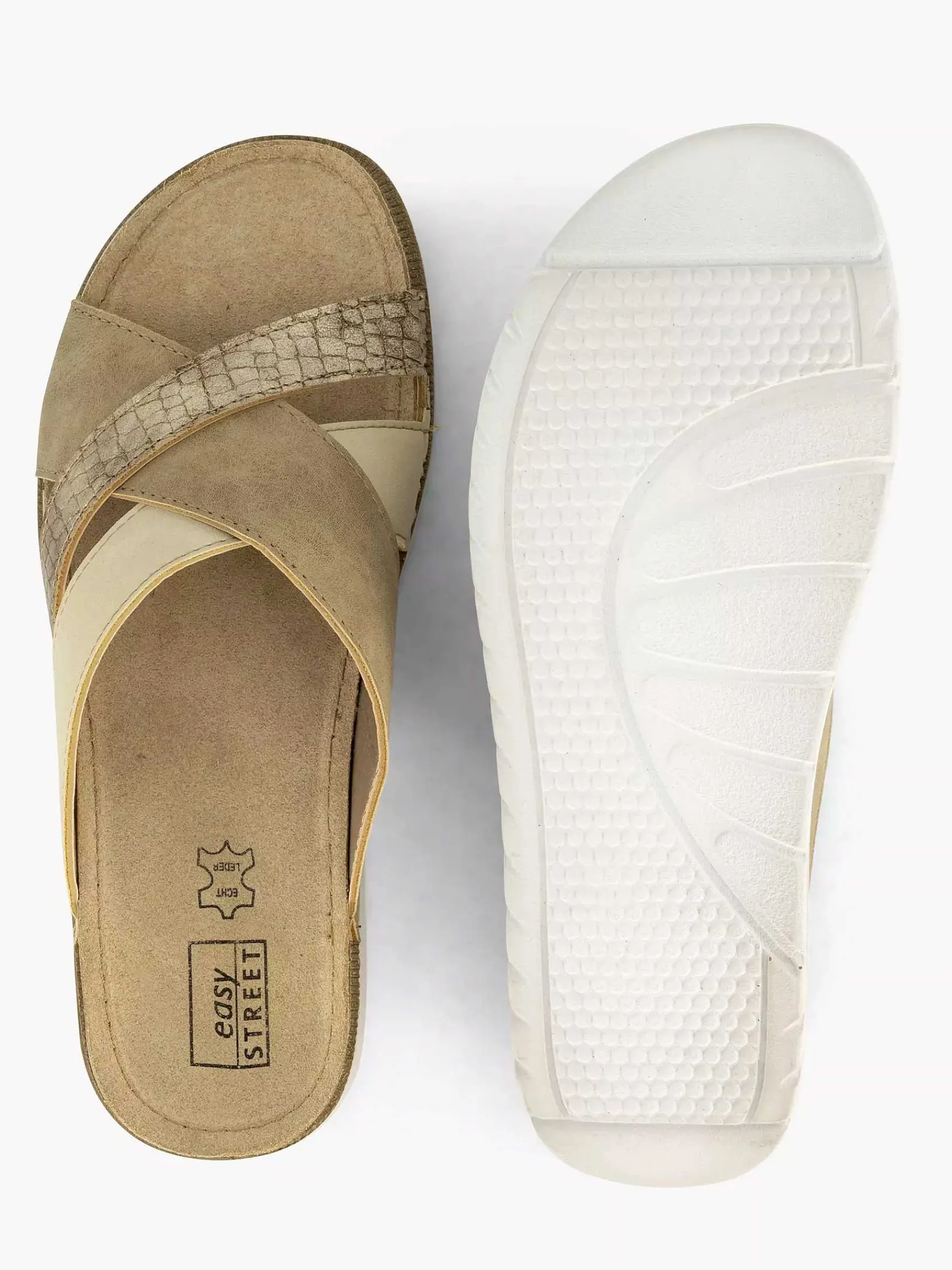 Comfort Schoenen|Easy Street Lichtbruine Comfort Slipper