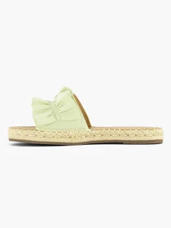 Slippers|Graceland Lichtgroene Slipper Roesjes