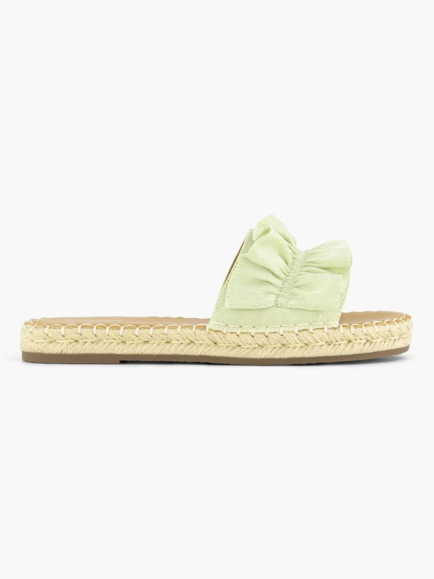 Slippers|Graceland Lichtgroene Slipper Roesjes