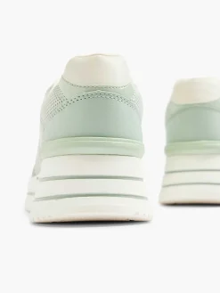 Sneakers|Graceland Lichtgroene Sneaker Platform
