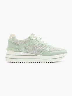 Sneakers|Graceland Lichtgroene Sneaker Platform