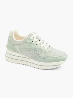 Sneakers|Graceland Lichtgroene Sneaker Platform