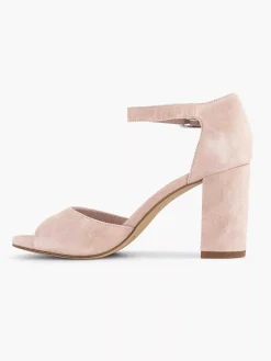 Sandalen|5th Avenue Lichtroze Suede Sandalette