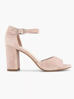 Sandalen|5th Avenue Lichtroze Suede Sandalette