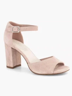 Sandalen|5th Avenue Lichtroze Suede Sandalette