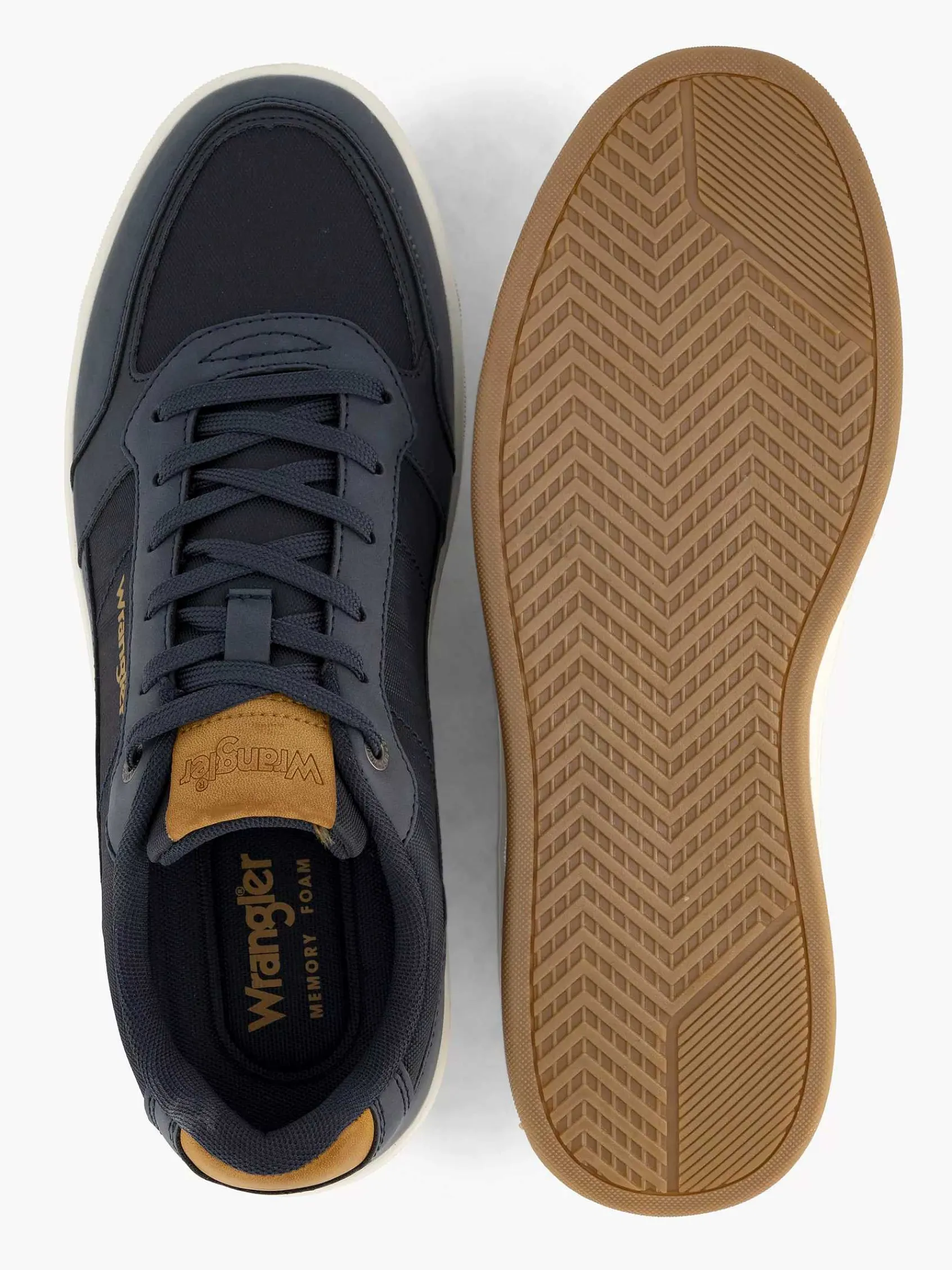 Sneakers|Wrangler Marine Blauwe Sneaker