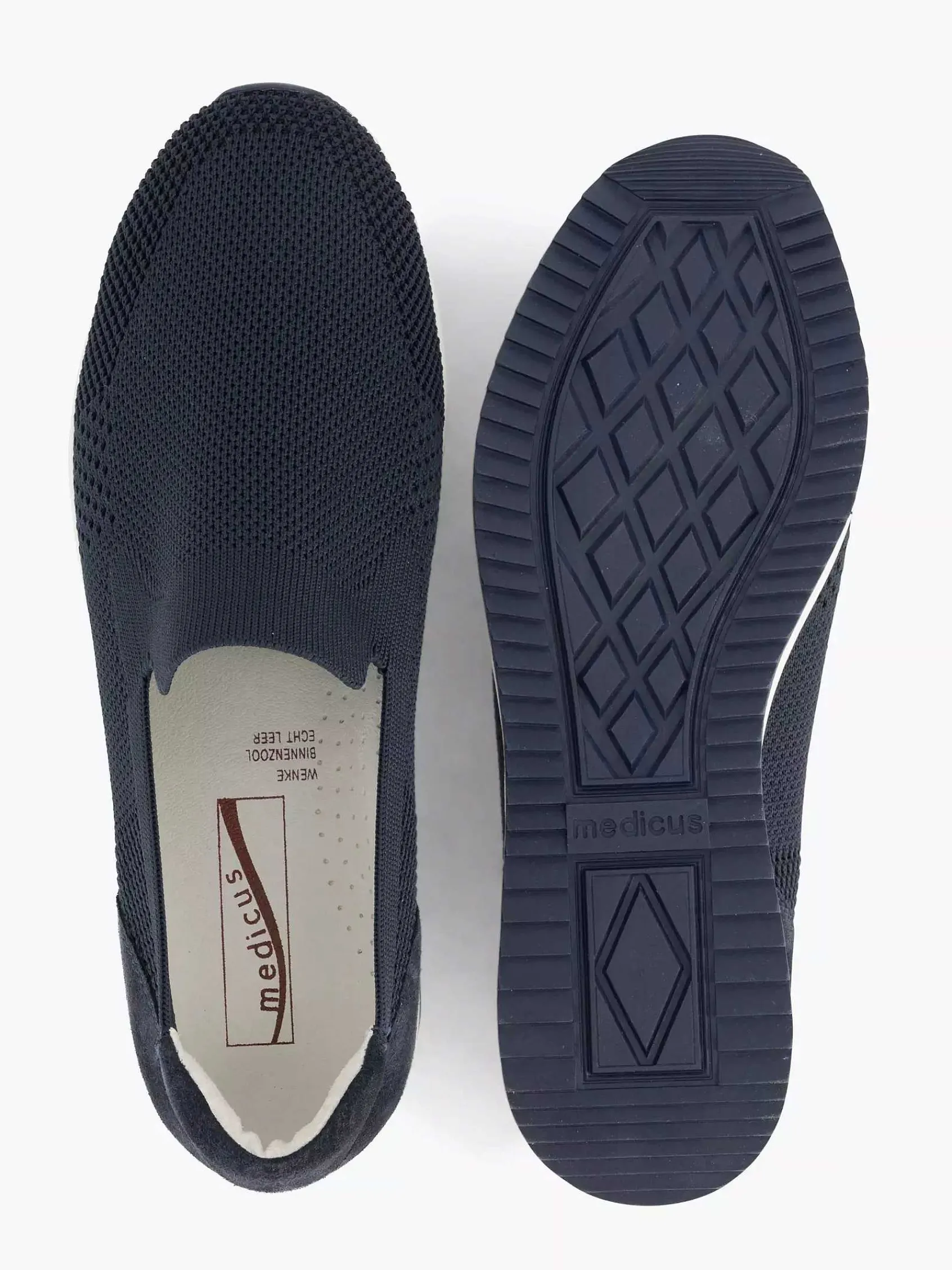 Comfort Schoenen|Medicus Marineblauwe Comfort Instapper