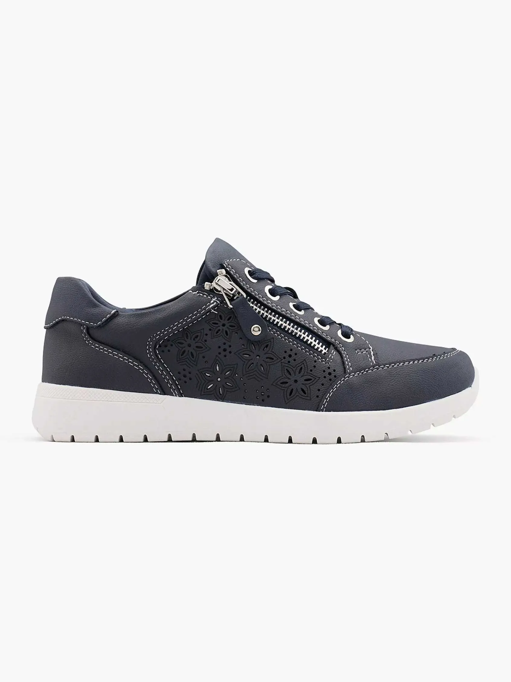 Comfort Schoenen|Easy Street Marineblauwe Comfort Sneaker