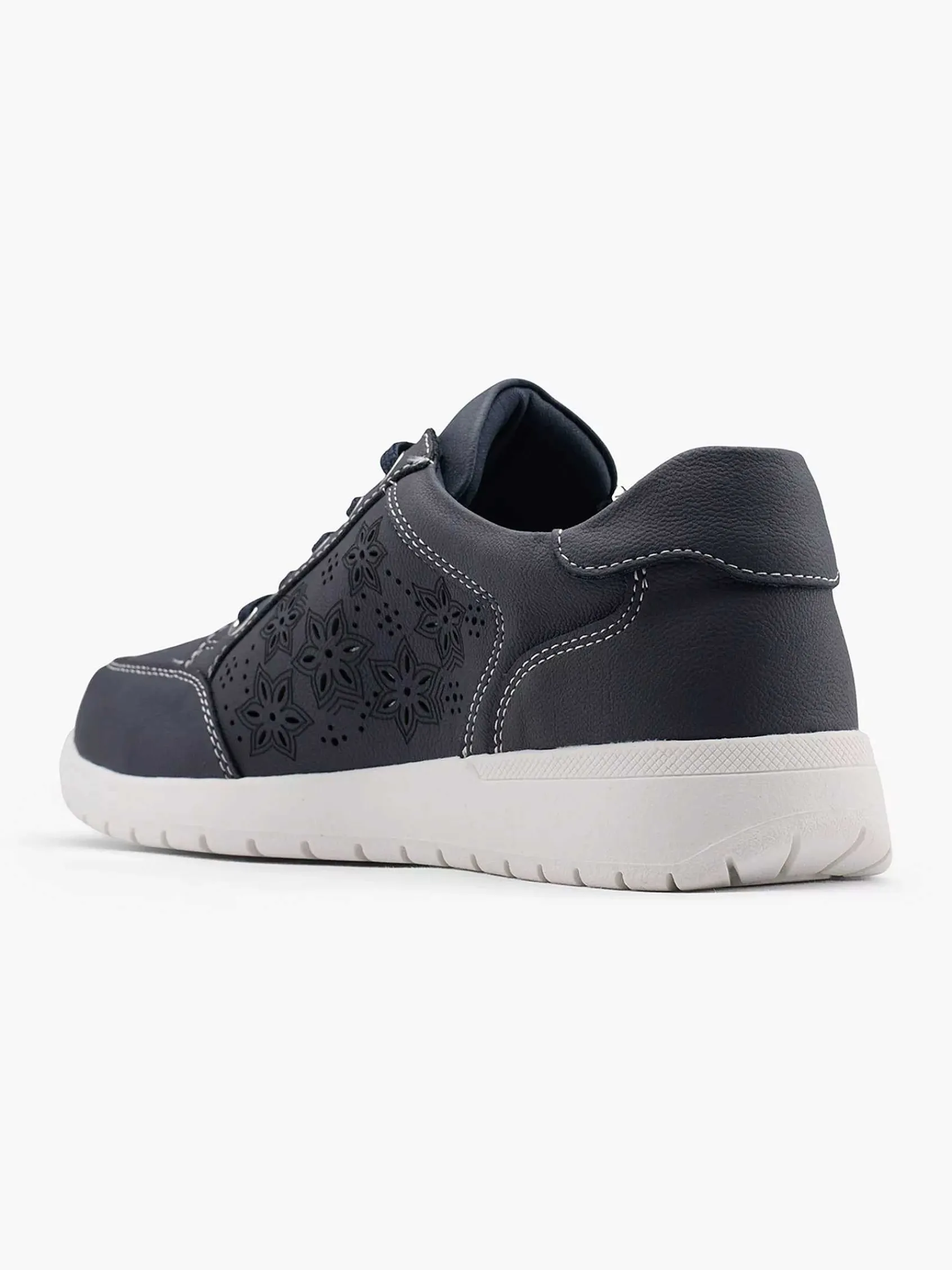 Comfort Schoenen|Easy Street Marineblauwe Comfort Sneaker