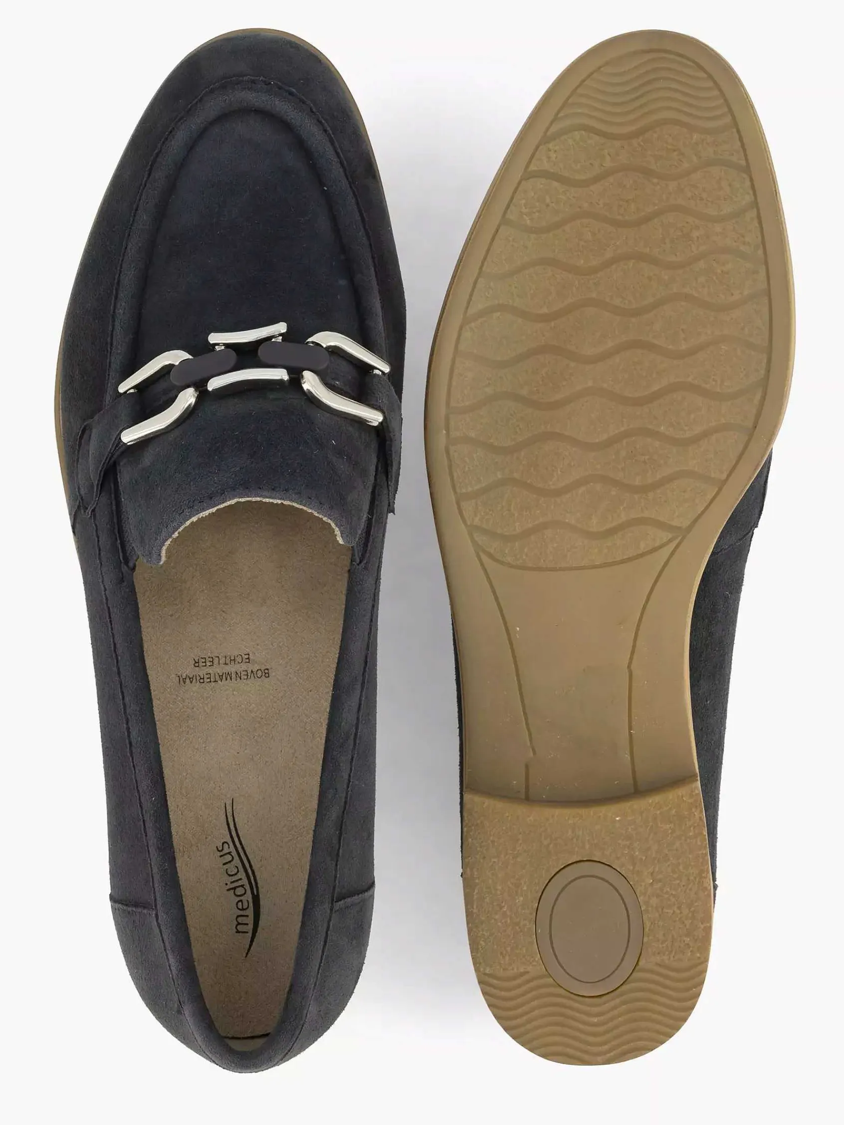 Comfort Schoenen|Medicus Marineblauwe Leren Instapper