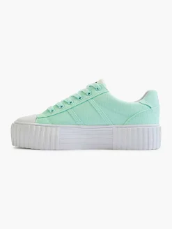 Sneakers|FILA Mintkleurige Canvas Sneaker Platform
