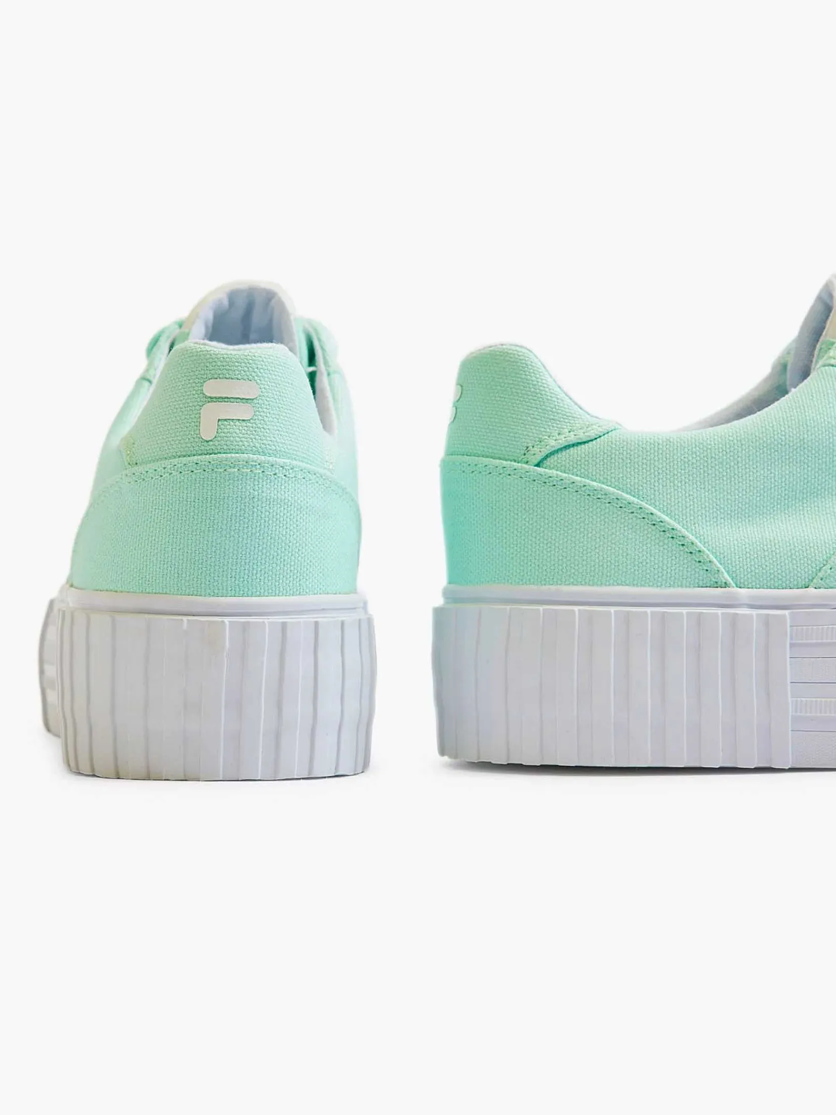 Sneakers|FILA Mintkleurige Canvas Sneaker Platform