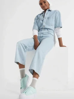 Sneakers|FILA Mintkleurige Canvas Sneaker Platform