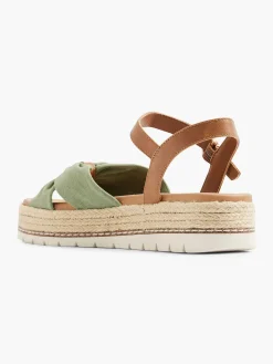 Sandalen|Esprit Olijf Platform Sandaal