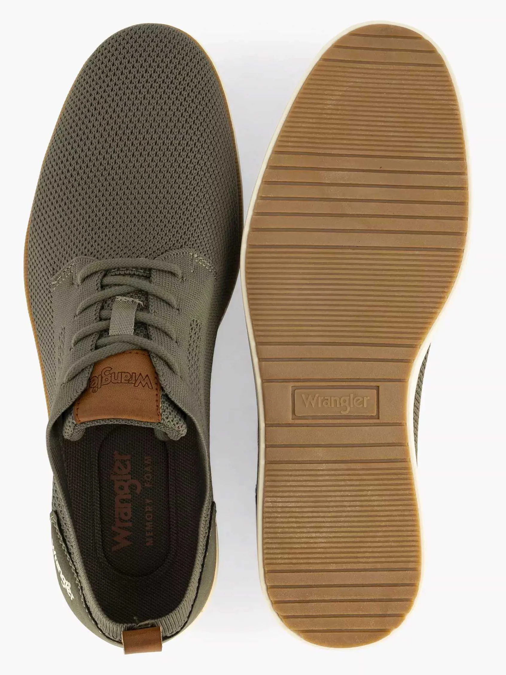 Geklede Schoenen|Wrangler Olijf Veterschoen