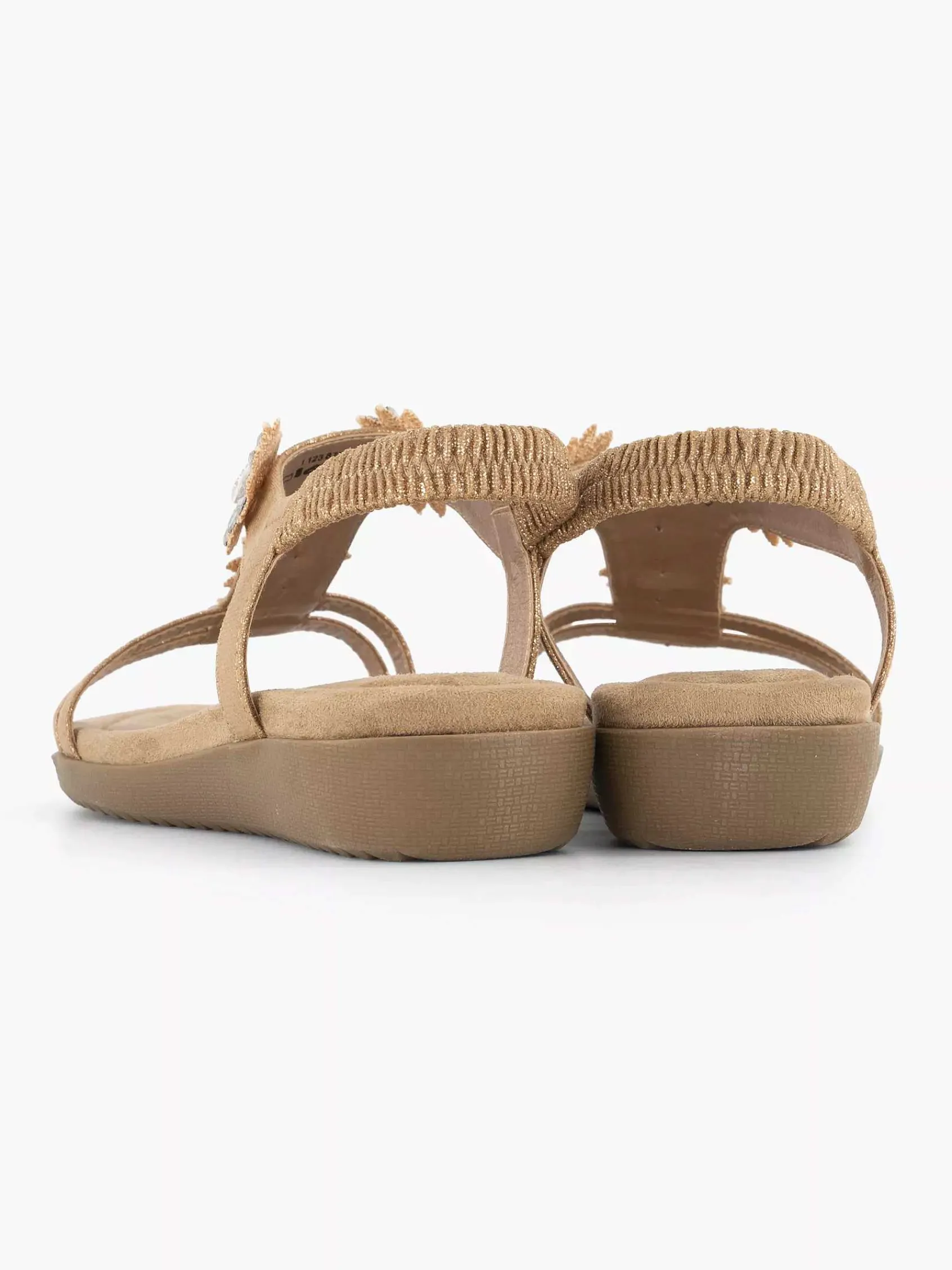 Comfort Schoenen|Easy Street Rosegouden Comfort Sandaal Steentjes