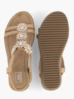 Comfort Schoenen|Easy Street Rosegouden Comfort Sandaal Steentjes