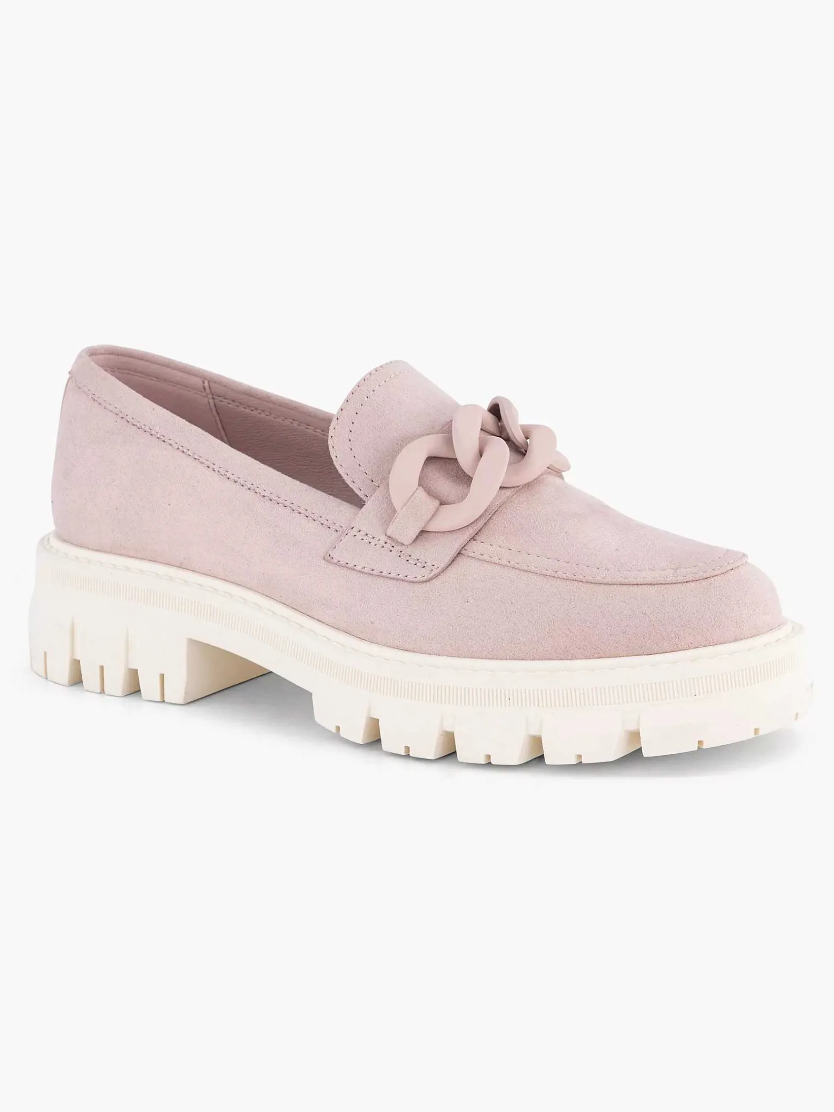 Instappers|Oxmox Roze Chunky Loafer Sierketting