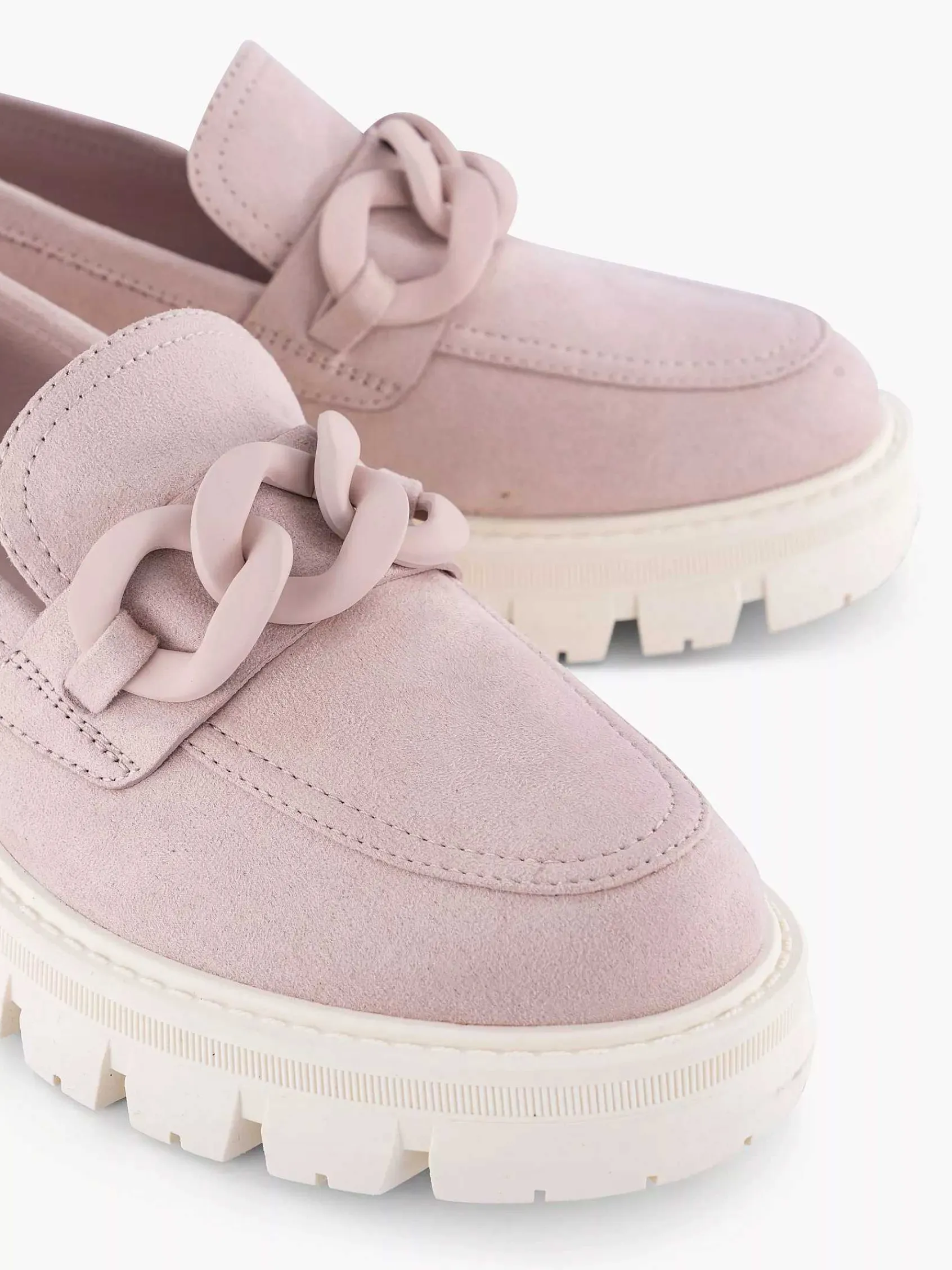 Instappers|Oxmox Roze Chunky Loafer Sierketting