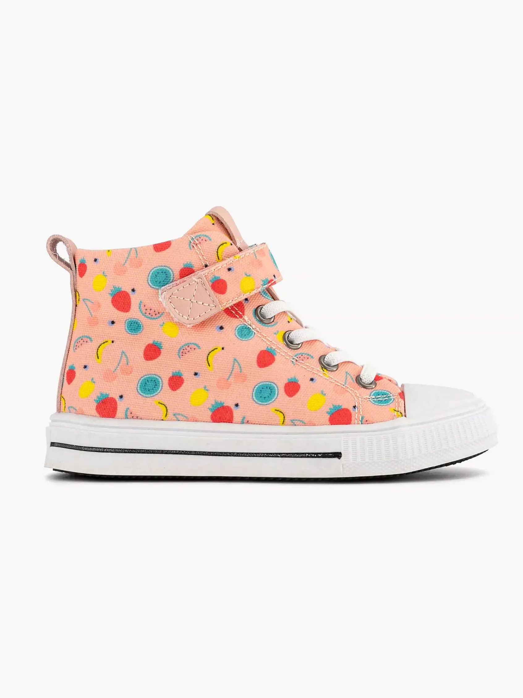 Jongensschoenen|Graceland Roze Hoge Canvas Sneaker Fruit