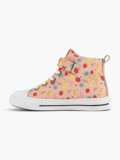 Jongensschoenen|Graceland Roze Hoge Canvas Sneaker Fruit