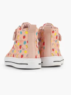 Jongensschoenen|Graceland Roze Hoge Canvas Sneaker Fruit