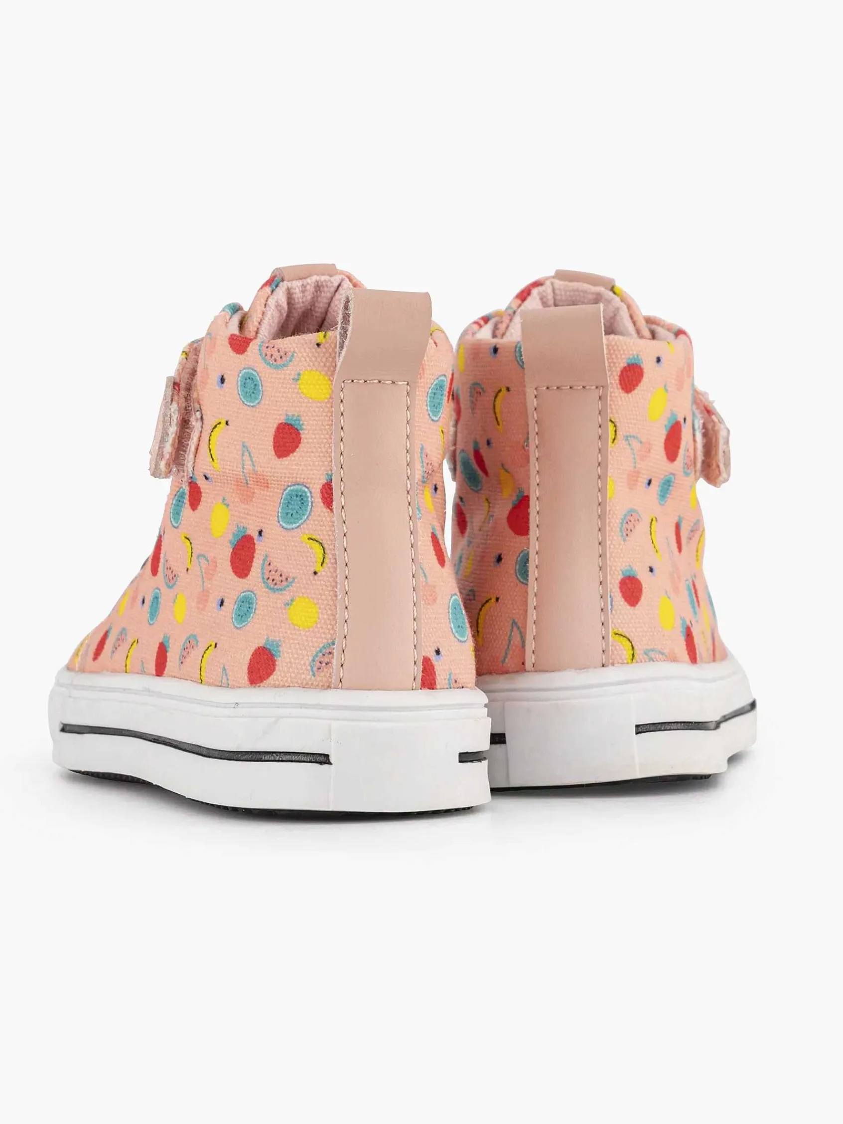Jongensschoenen|Graceland Roze Hoge Canvas Sneaker Fruit