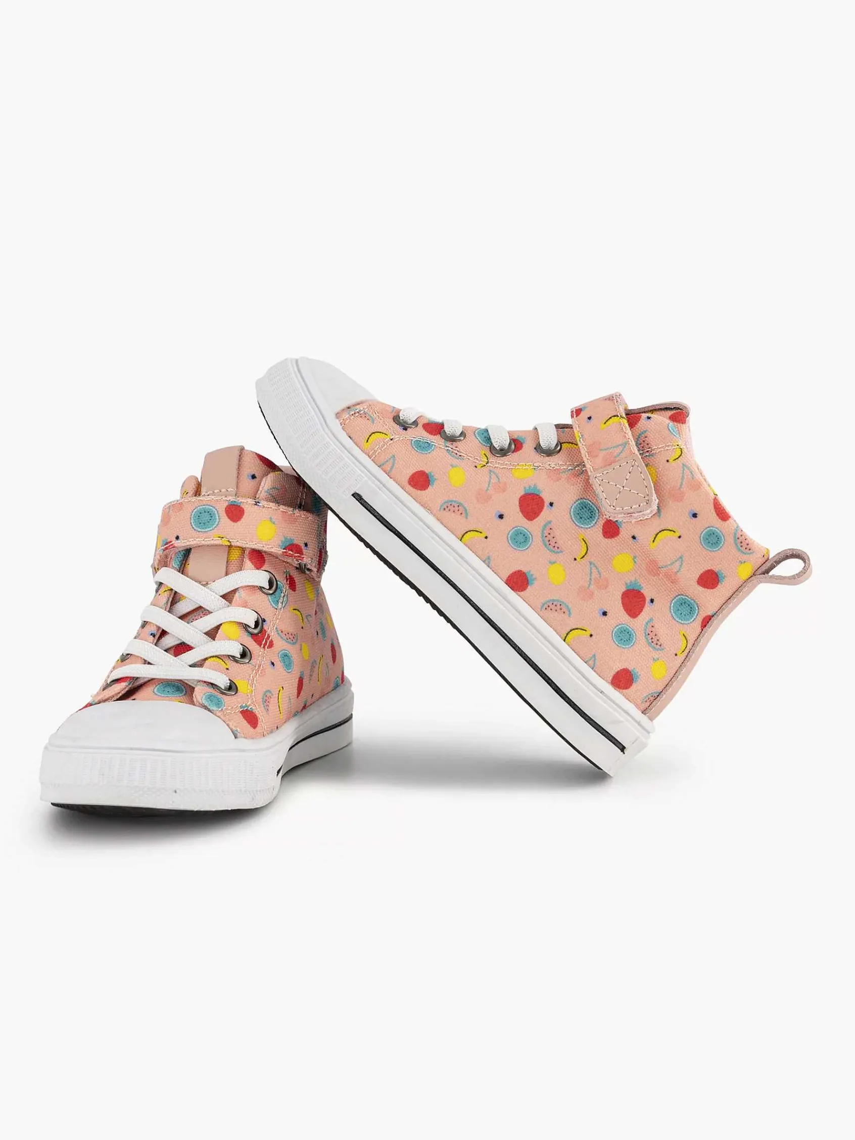 Jongensschoenen|Graceland Roze Hoge Canvas Sneaker Fruit