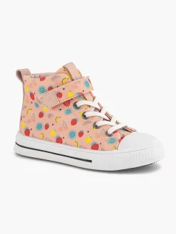 Jongensschoenen|Graceland Roze Hoge Canvas Sneaker Fruit
