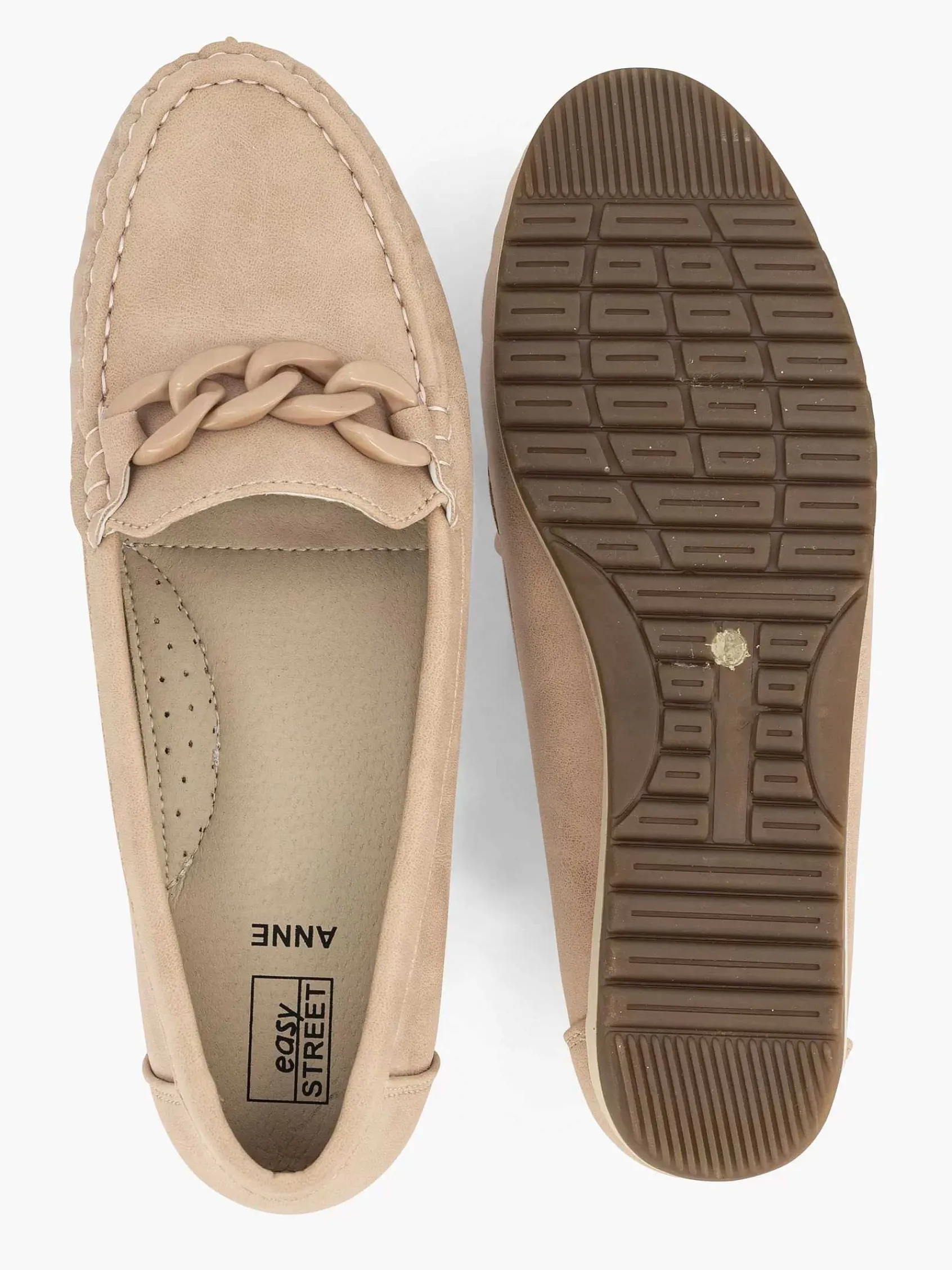 Comfort Schoenen|Easy Street Roze Instapper Sierketting