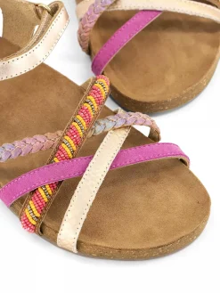 Jongensschoenen|Limelight girl Roze Leren Sandaal Kralen