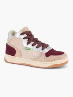 Babyschoenen|Kickers Roze Leren Sneaker