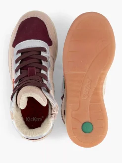 Babyschoenen|Kickers Roze Leren Sneaker